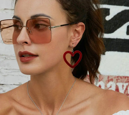 925 Sterling Silver Large Heart Earrings - Shine Bright Store