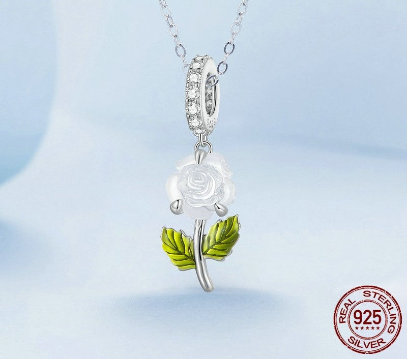 925 Sterling Silver Rose Flower Charms - TEA LU SHOP