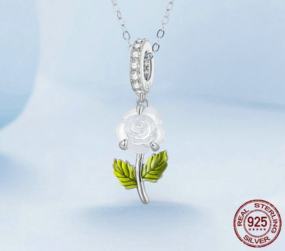 925 Sterling Silver Rose Flower Charms - TEA LU SHOP