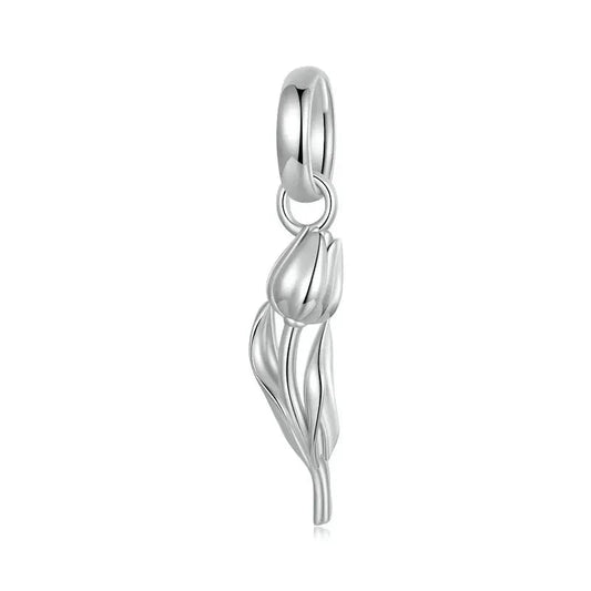 925 Sterling Silver Tulip Flower Charm