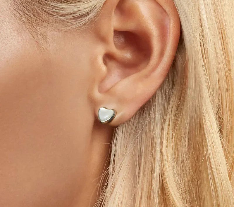925 Sterling Silver Romantic Love Heart Stud Earrings - Shine Bright Store