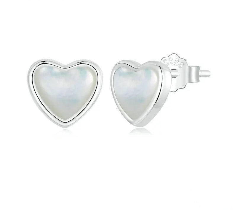 925 Sterling Silver Romantic Love Heart Stud Earrings - Shine Bright Store