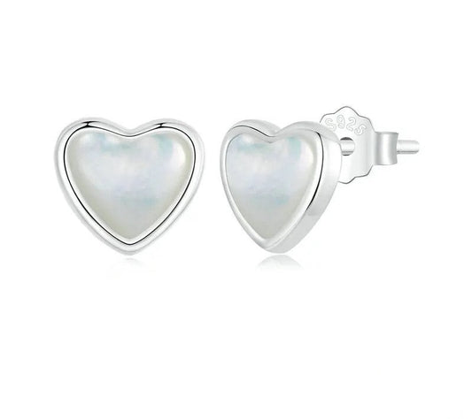 925 Sterling Silver Romantic Love Heart Stud Earrings - Shine Bright Store