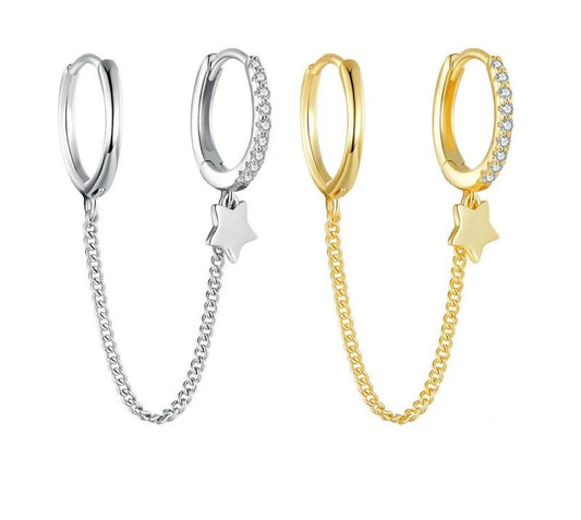 925 Sterling Silver Double Hoop Earrings - TEA LU SHOP