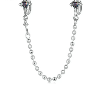 925 Sterling Silver Vintage Cross Safety Chain