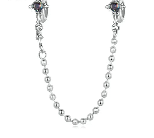 925 Sterling Silver Vintage Cross Safety Chain