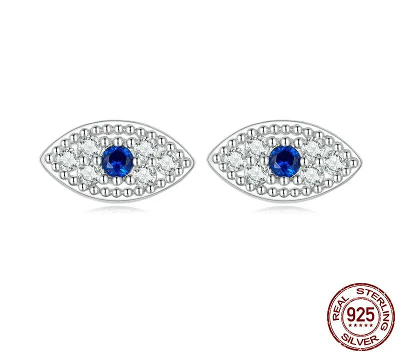 925 Sterling Silver Devil Eye Stud Earrings - TEA LU SHOP