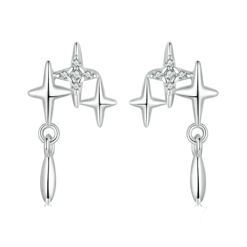 925 Sterling Silver Tiny Star Earrings