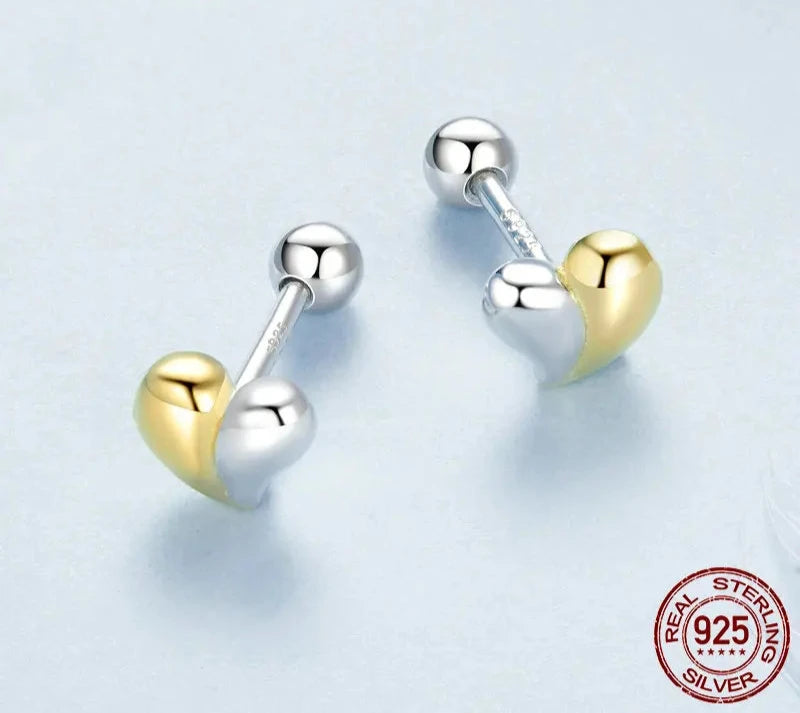 925 Sterling Silver Mini Heart Stud Earrings