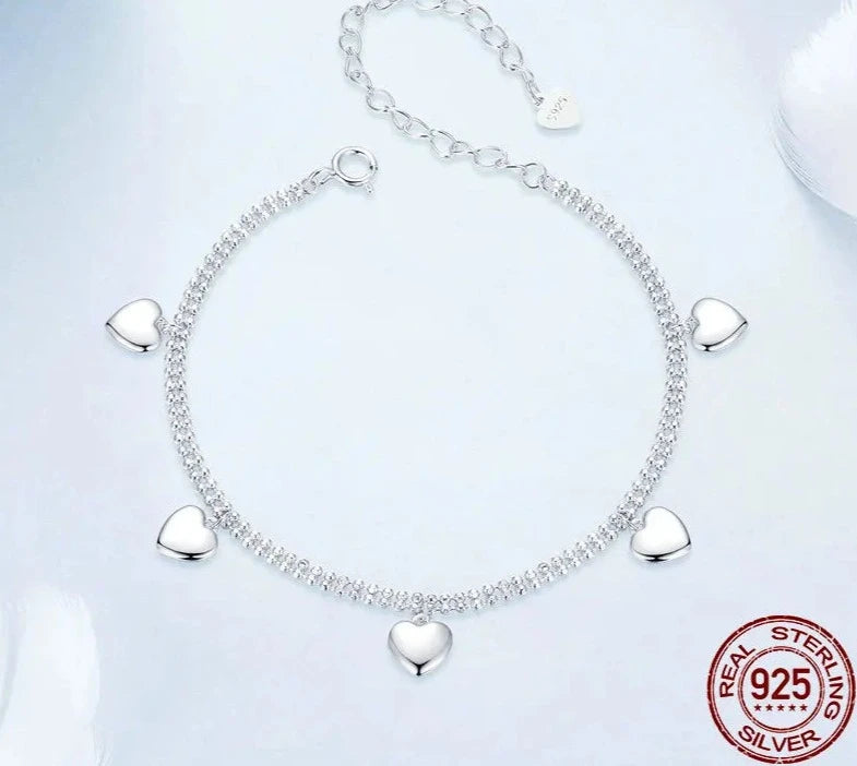 925 Sterling Silver Double layer Beads Bracelet