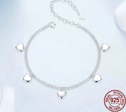 925 Sterling Silver Double layer Beads Bracelet