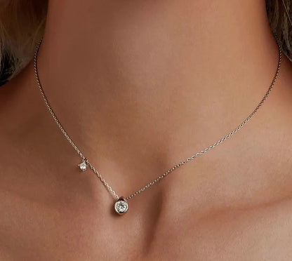 White Gold Plated Moissanite Necklace