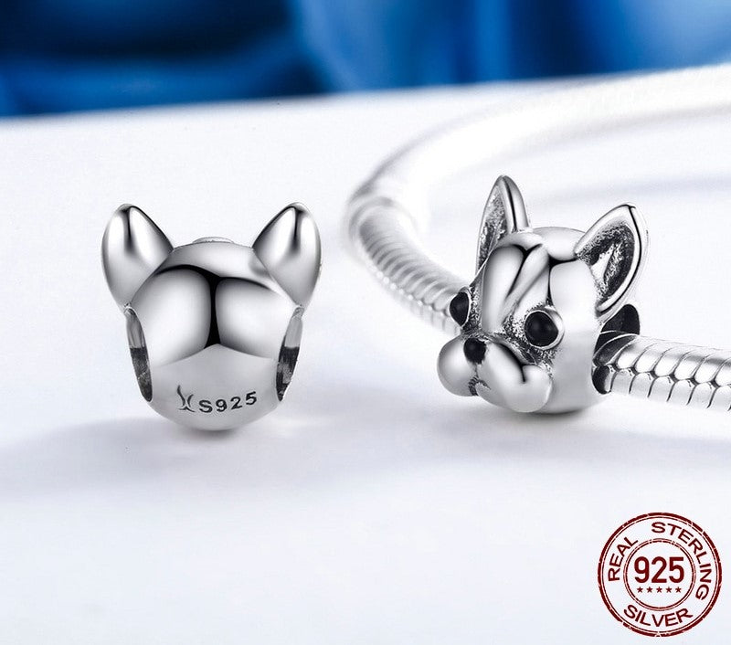 925 Sterling Silver French Bulldog Charm - TEA LU SHOP