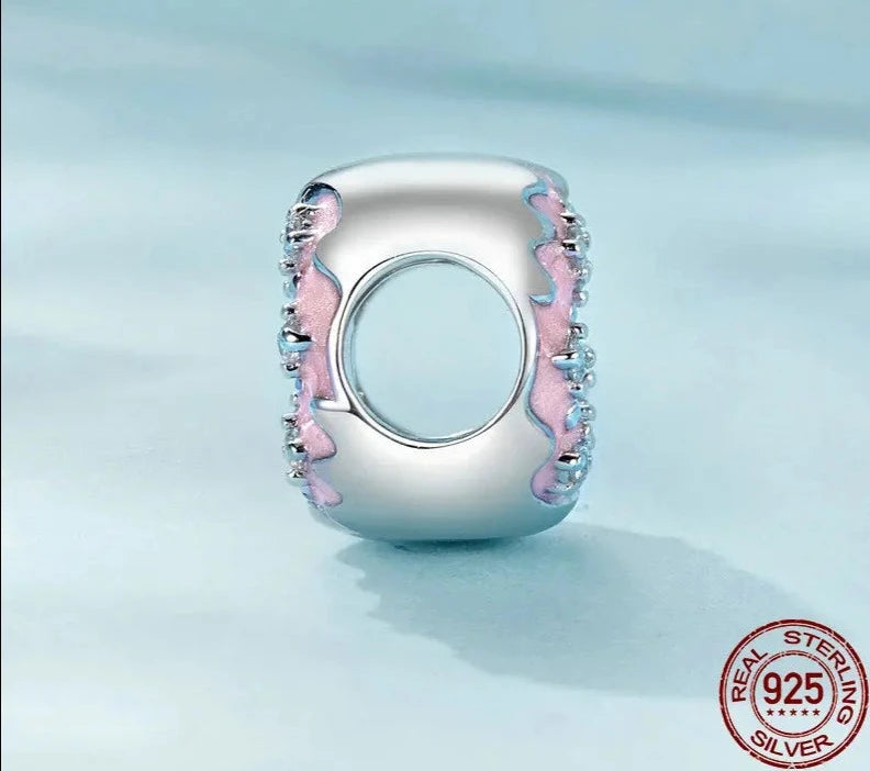 925 Sterling Silver Pink Doughnuts Сharm