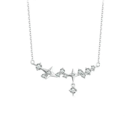 925 Sterling Silver CZ Elegant Starry Pendant Necklace - Shine Bright Store