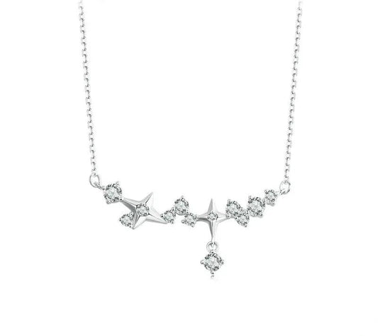 925 Sterling Silver CZ Elegant Starry Pendant Necklace - Shine Bright Store