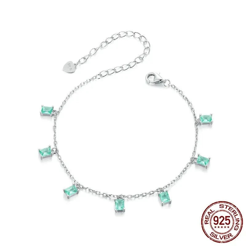 White Gold Plated Tassel Stackable Bracelet