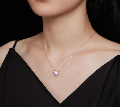 925 Sterling Silver Moissanite Necklace - TEA LU SHOP