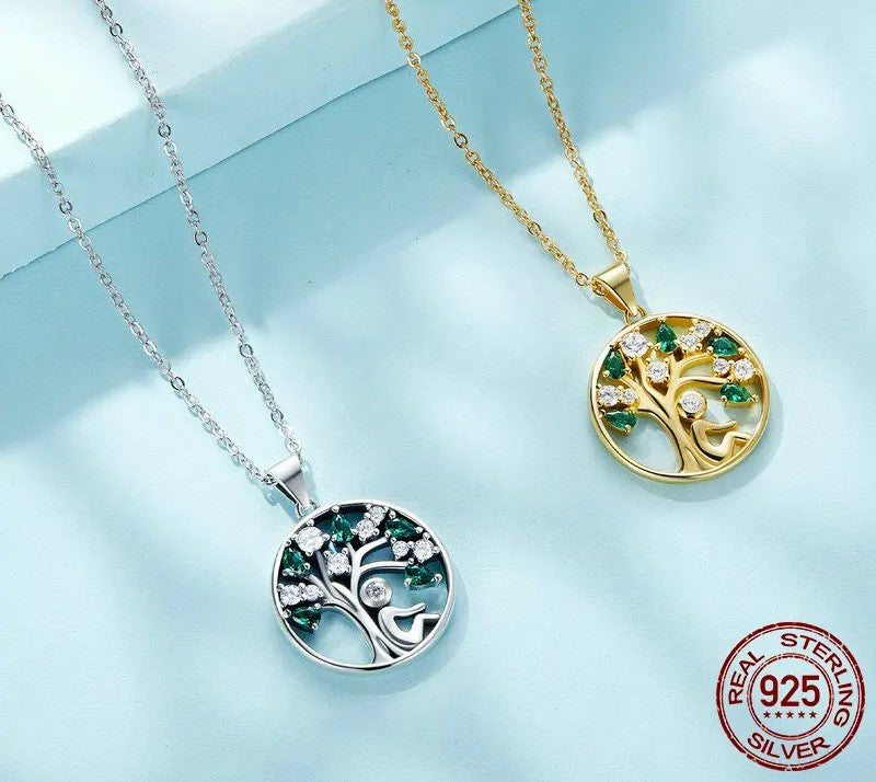 925 Sterling Silver Tree of Life Necklace - TEA LU SHOP
