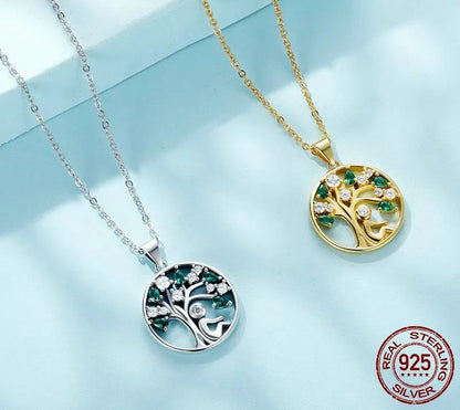 925 Sterling Silver Tree of Life Necklace - TEA LU SHOP