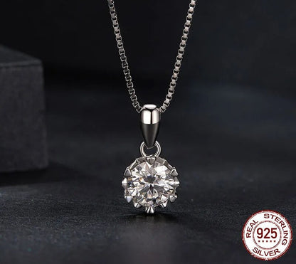 925 Sterling Silver Moissanite Necklace - TEA LU SHOP