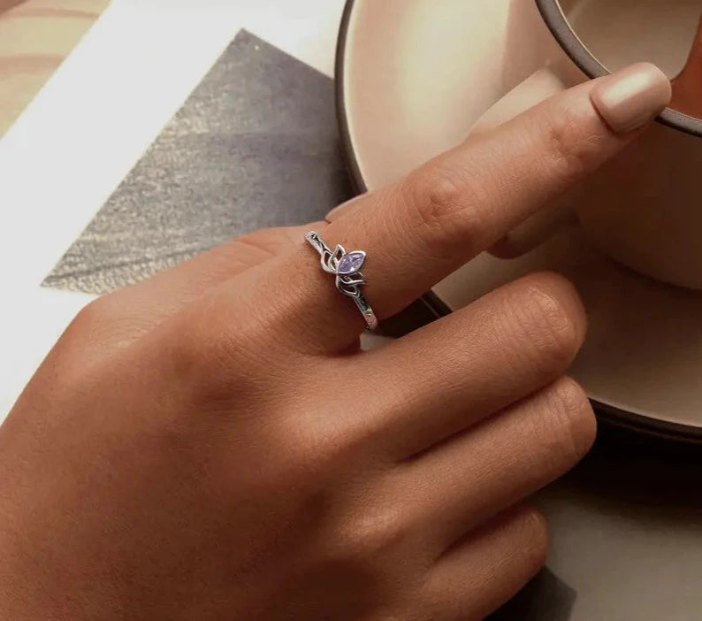 Lotus Adjustable Open Ring