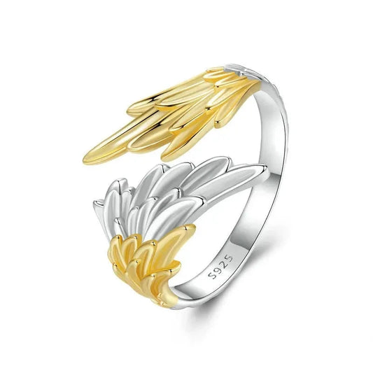 925 Sterling Silver Angel Wing Ring