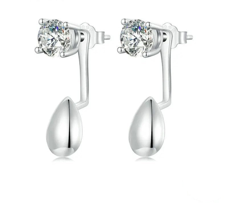 925 Sterling Silver Detachable Zircon Stud Earrings - Shine Bright Store