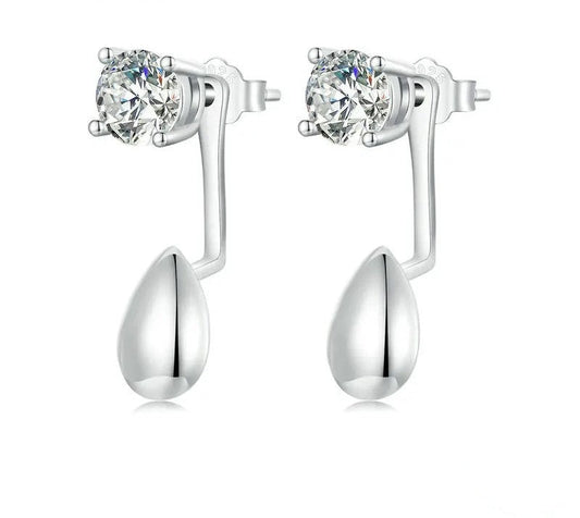 925 Sterling Silver Detachable Zircon Stud Earrings - Shine Bright Store