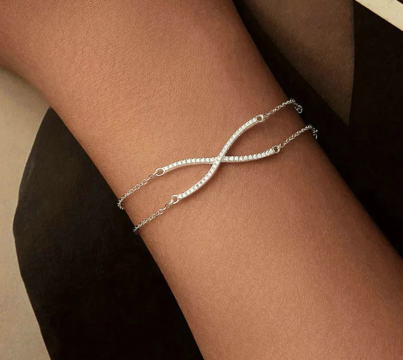 Classic Crossed X Double-Layer Bracelet
