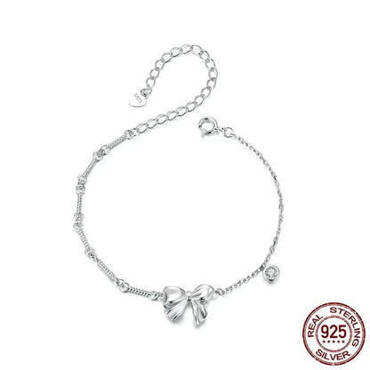 925 Sterling Silver Bowknot Bracelet