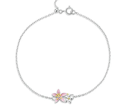 925 Sterling Silver Cherry Blossom Bracelet - TEA LU SHOP