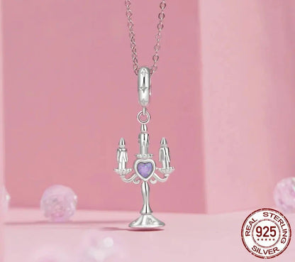 925 Sterling Silver Romantic Candlestick Pendant