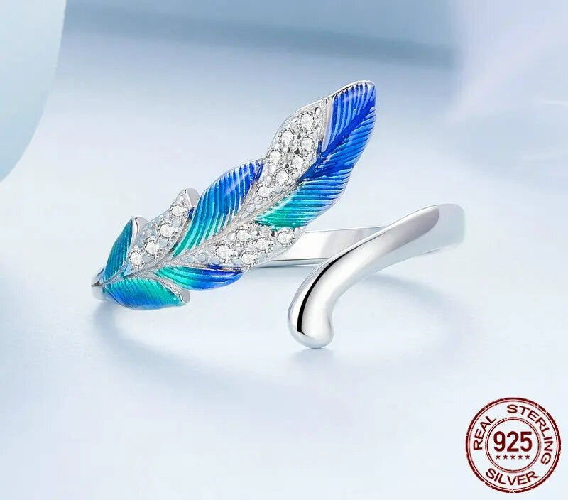 925 Sterling Silver Dazzling Blue Open Ring - TEA LU SHOP
