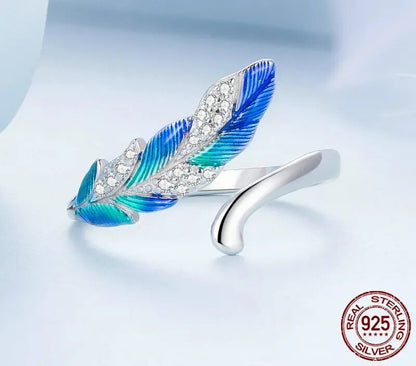 925 Sterling Silver Dazzling Blue Open Ring - TEA LU SHOP