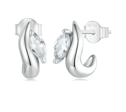 925 Sterling Silver Minimalist Geometric Stud Earrings - TEA LU SHOP