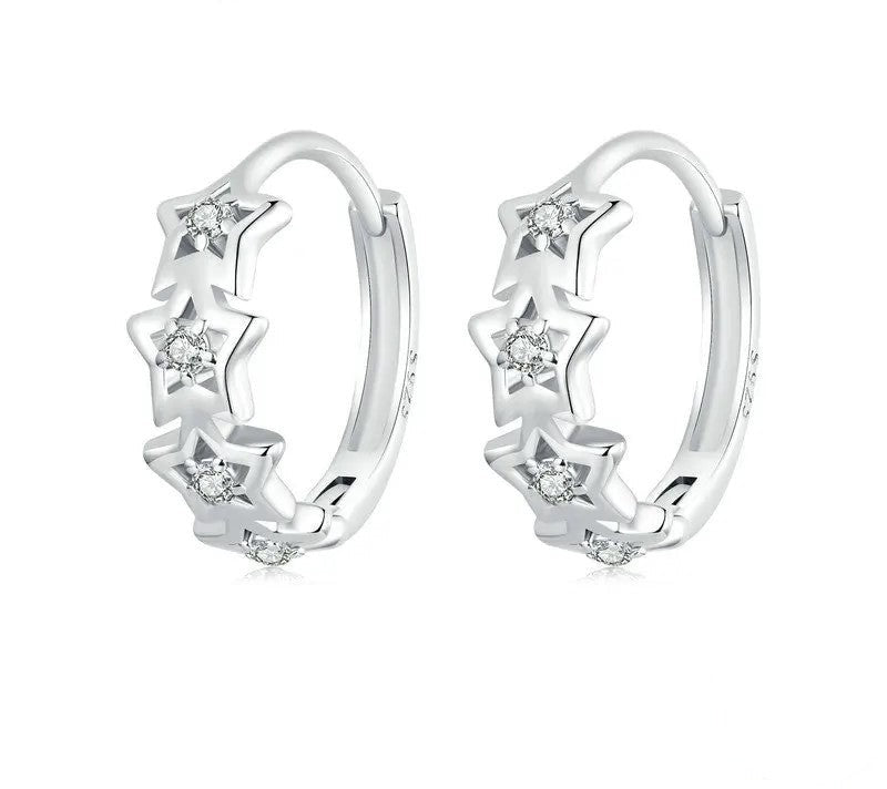 925 Sterling Silver Stackable Star-Shaped Earrings - Shine Bright Store