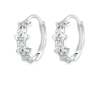 925 Sterling Silver Stackable Star-Shaped Earrings - Shine Bright Store