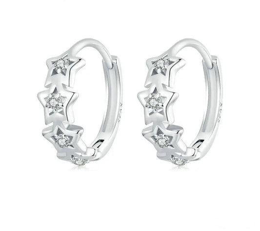 925 Sterling Silver Stackable Star-Shaped Earrings - Shine Bright Store