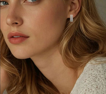 Delicate Sparkling CZ Hoop Earrings