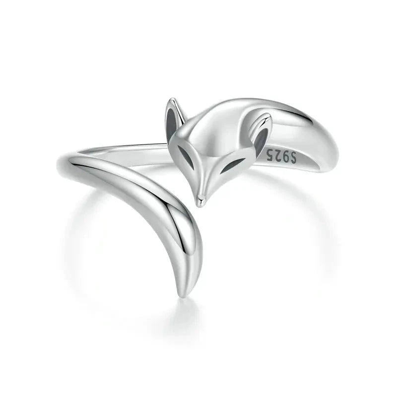 925 Sterling Silver Fox Ring