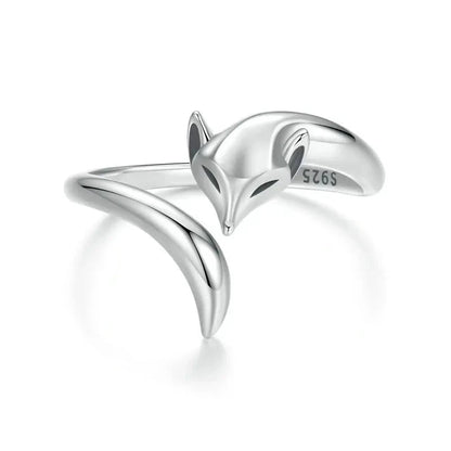 925 Sterling Silver Fox Ring