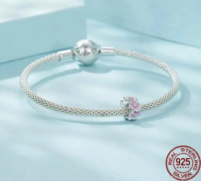 925 Sterling Silver Cherry Flower Stopper Bead