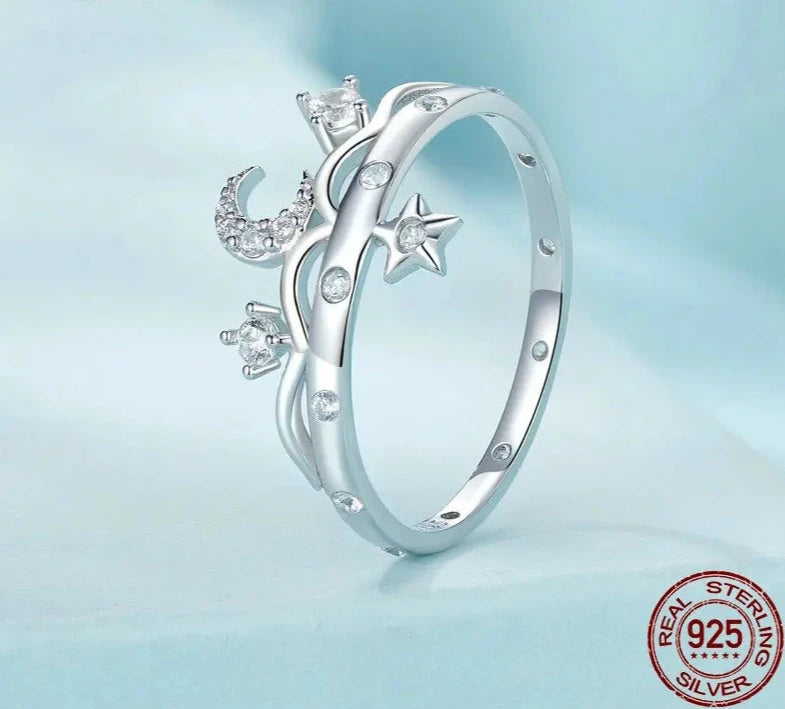 Fashion Moon and Star Ring