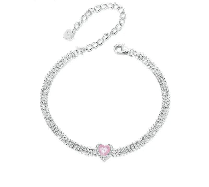 925 Sterling Silver Love Heart CZ Bracelet - Shine Bright Store