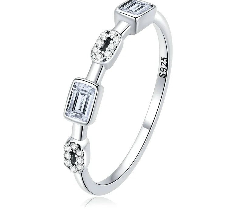 925 Sterling Silver Elegant Geometric Ring - TEA LU SHOP
