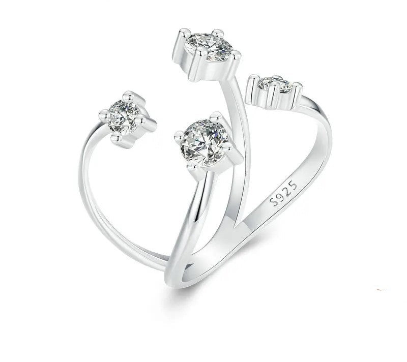 925 Sterling Silver Minimalist Open Adjustable Ring - Shine Bright Store