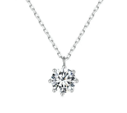 925 Sterling Silver Moissanite Necklace - TEA LU SHOP