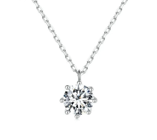 925 Sterling Silver Moissanite Necklace - TEA LU SHOP