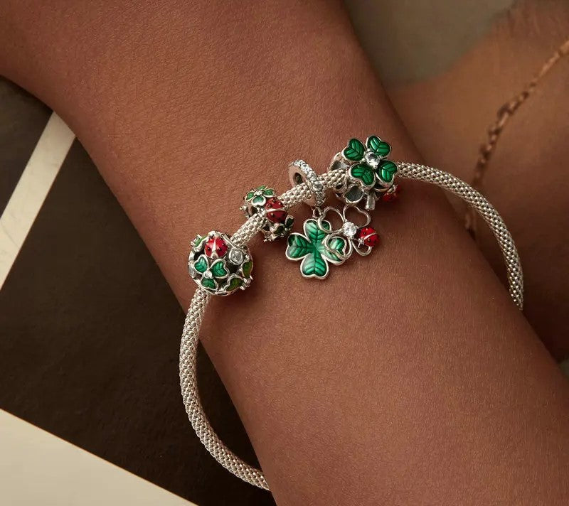 925 Sterling Silver Four-leaf Clover Charms - Shine Bright Store